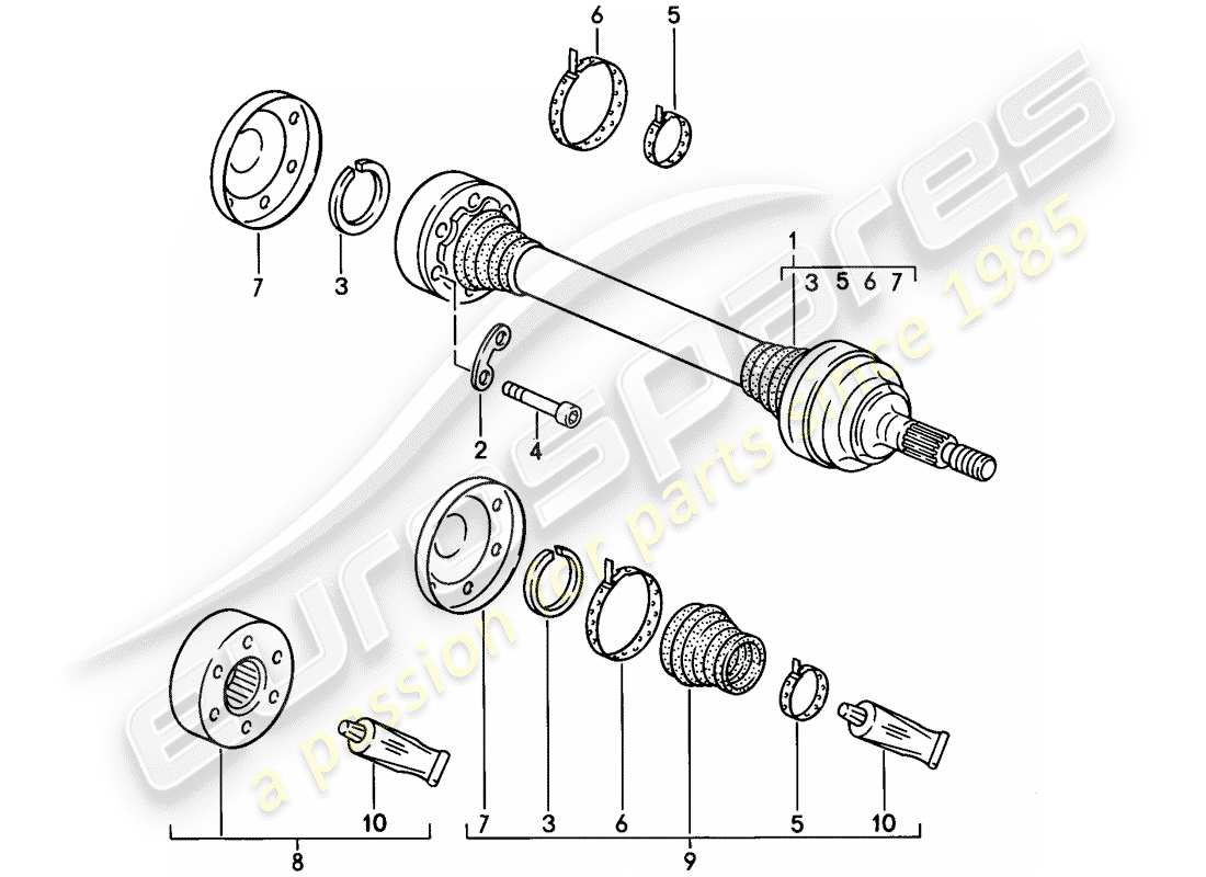a part diagram from the porsche 1986 (928) parts catalogue