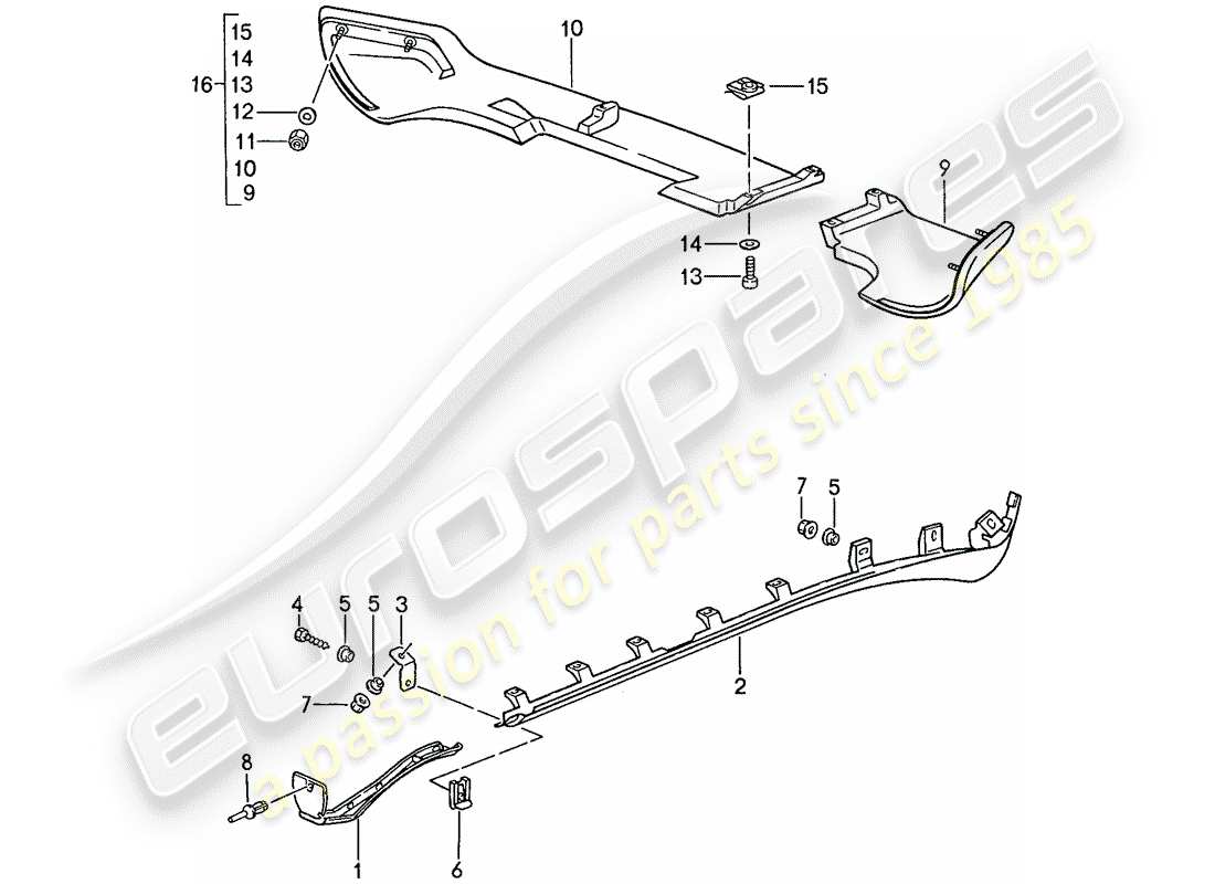 VIEW PARTS DIAGRAMS FROM THE PORSCHE 944 PARTS CATALOGUE a part diagram from the porsche 944 parts catalogue