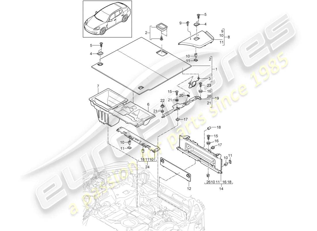 a part diagram from the porsche panamera parts catalogue