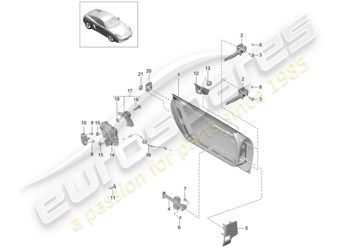 a part diagram from the porsche 2015 (981 cayman) parts catalogue