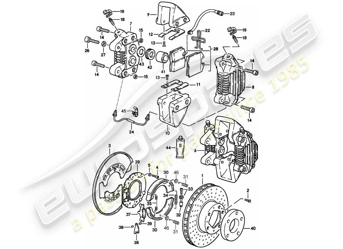 a part diagram from the porsche 911 parts catalogue