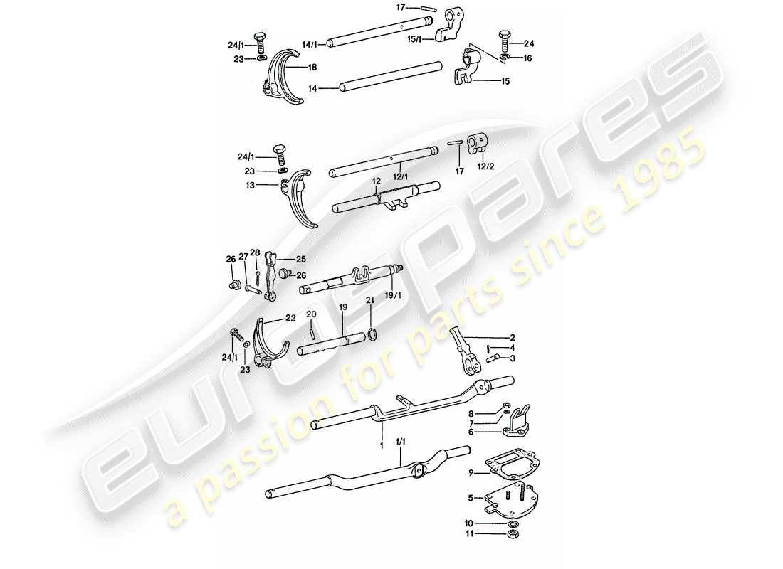 a part diagram from the porsche 1975 (911) parts catalogue