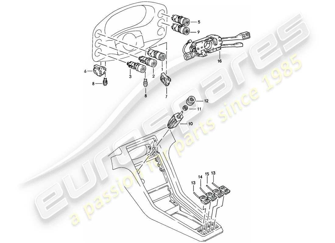 a part diagram from the porsche 928 parts catalogue