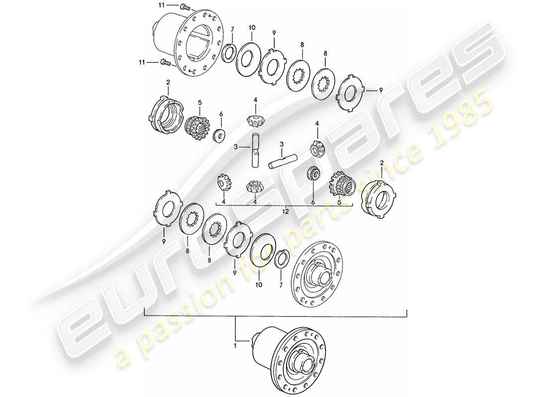 a part diagram from the porsche 1987 (928) parts catalogue