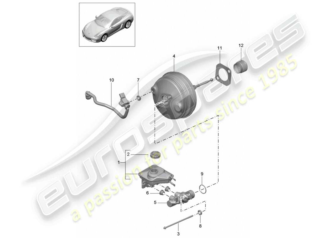 VIEW PARTS DIAGRAMS FROM THE PORSCHE CAYMAN PARTS CATALOGUE a part diagram from the porsche cayman parts catalogue