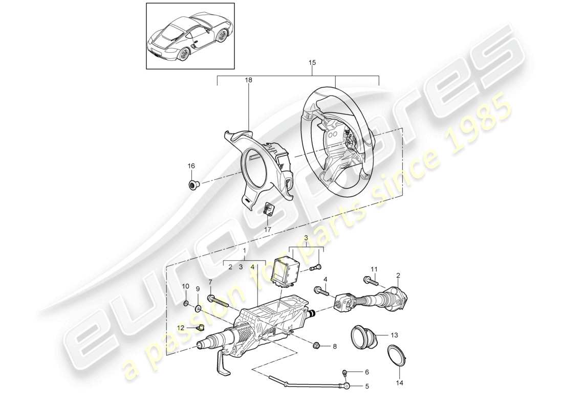 a part diagram from the porsche 2009 (987 cayman) parts catalogue