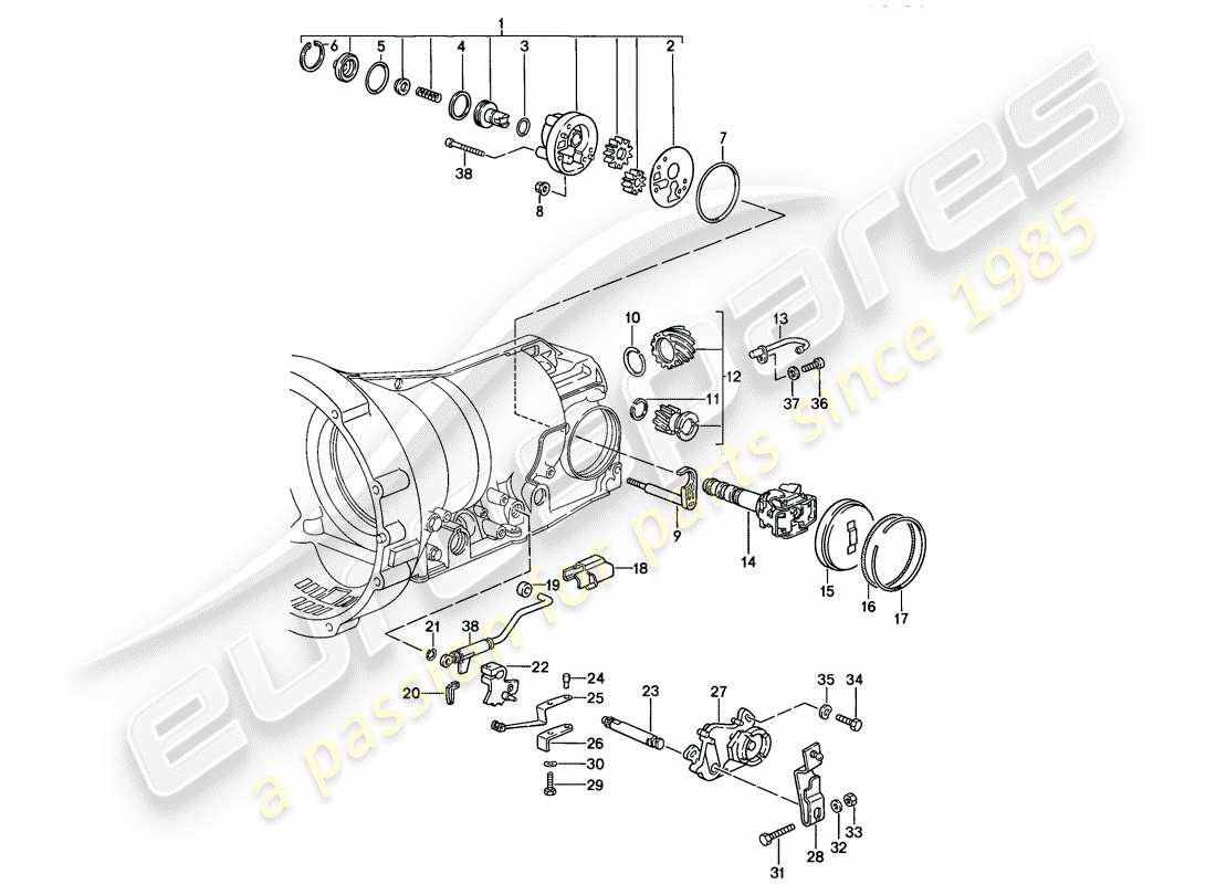 a part diagram from the porsche 1985 (928) parts catalogue