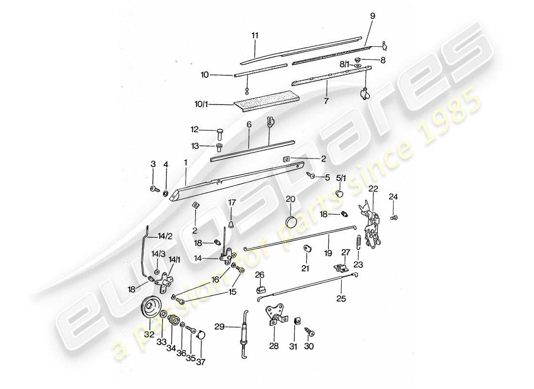 a part diagram from the porsche 1977 (911 turbo) parts catalogue