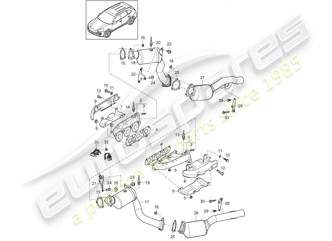 a part diagram from the porsche cayenne parts catalogue