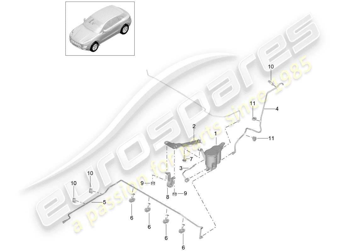 a part diagram from the porsche macan parts catalogue