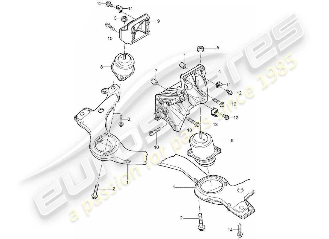 a part diagram from the porsche 2003 (cayenne e1 9pa) parts catalogue