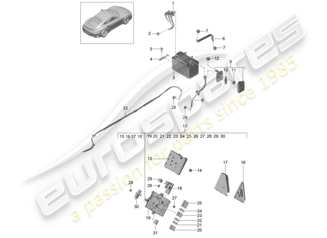 VIEW PARTS DIAGRAMS FROM THE PORSCHE 991 PARTS CATALOGUE a part diagram from the porsche 991 parts catalogue