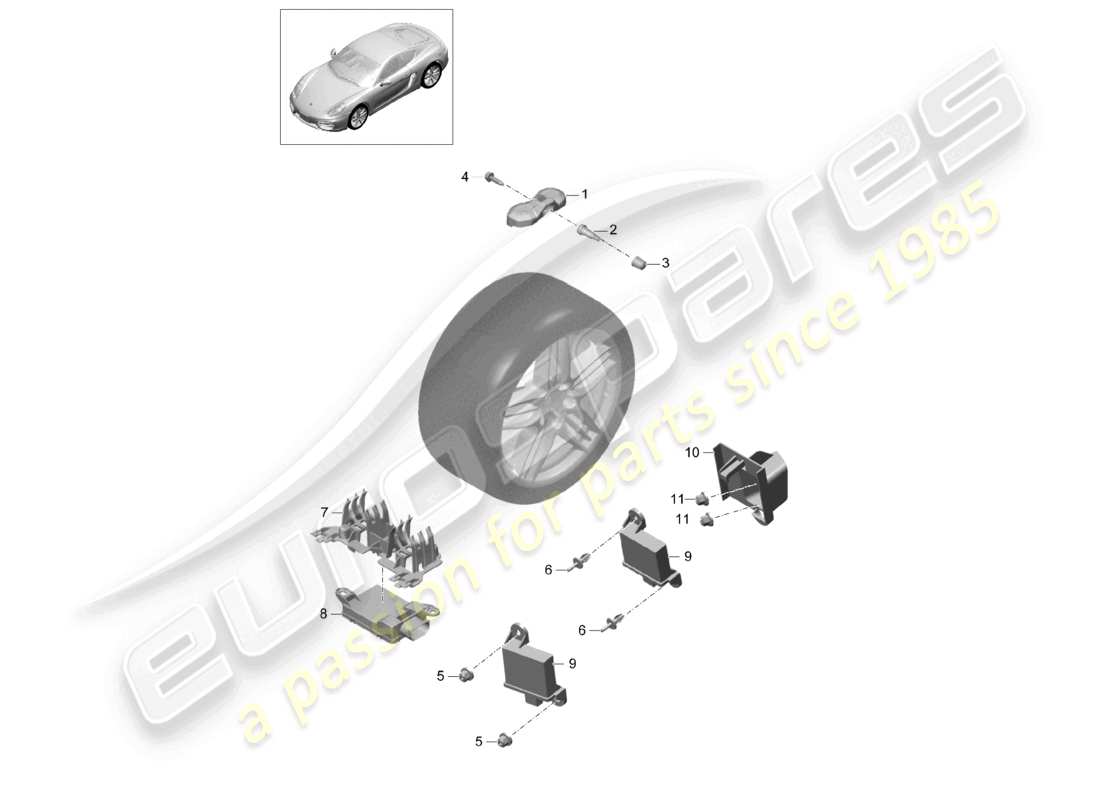 a part diagram from the porsche 2015 (981 cayman) parts catalogue
