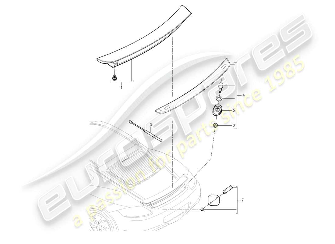 VIEW PARTS DIAGRAMS FROM THE PORSCHE CAYMAN PARTS CATALOGUE a part diagram from the porsche cayman parts catalogue