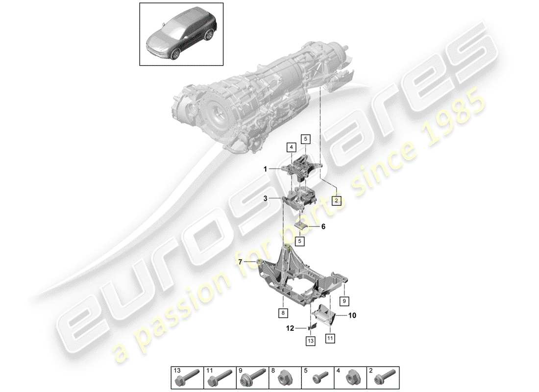 a part diagram from the porsche cayenne parts catalogue
