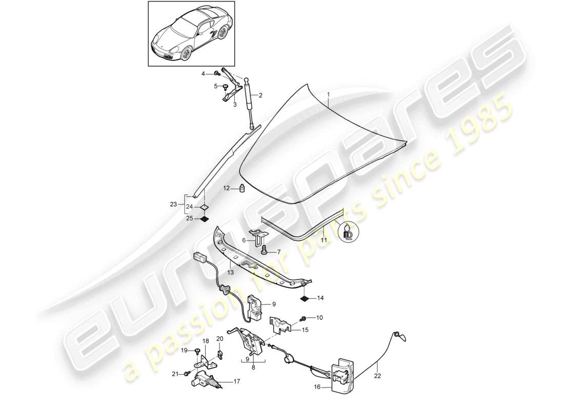a part diagram from the porsche cayman parts catalogue