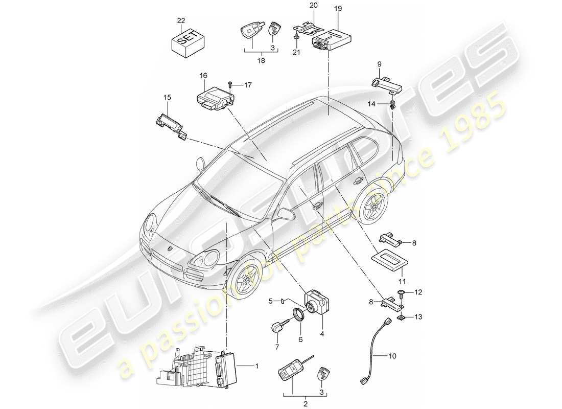 a part diagram from the porsche cayenne parts catalogue