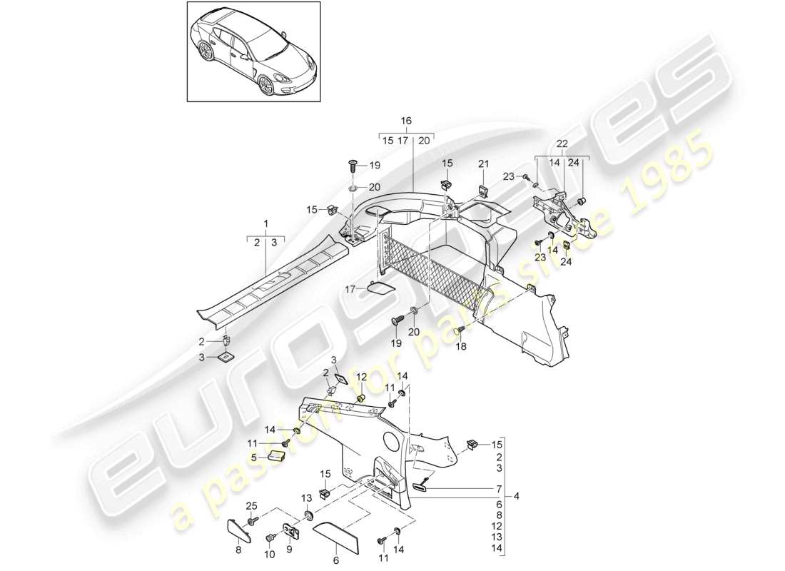 a part diagram from the porsche 2012 (panamera 970) parts catalogue