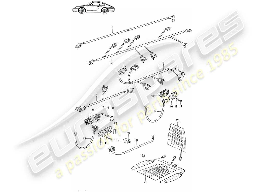 a part diagram from the porsche 1986 (seats for 944/968/911/928) parts catalogue
