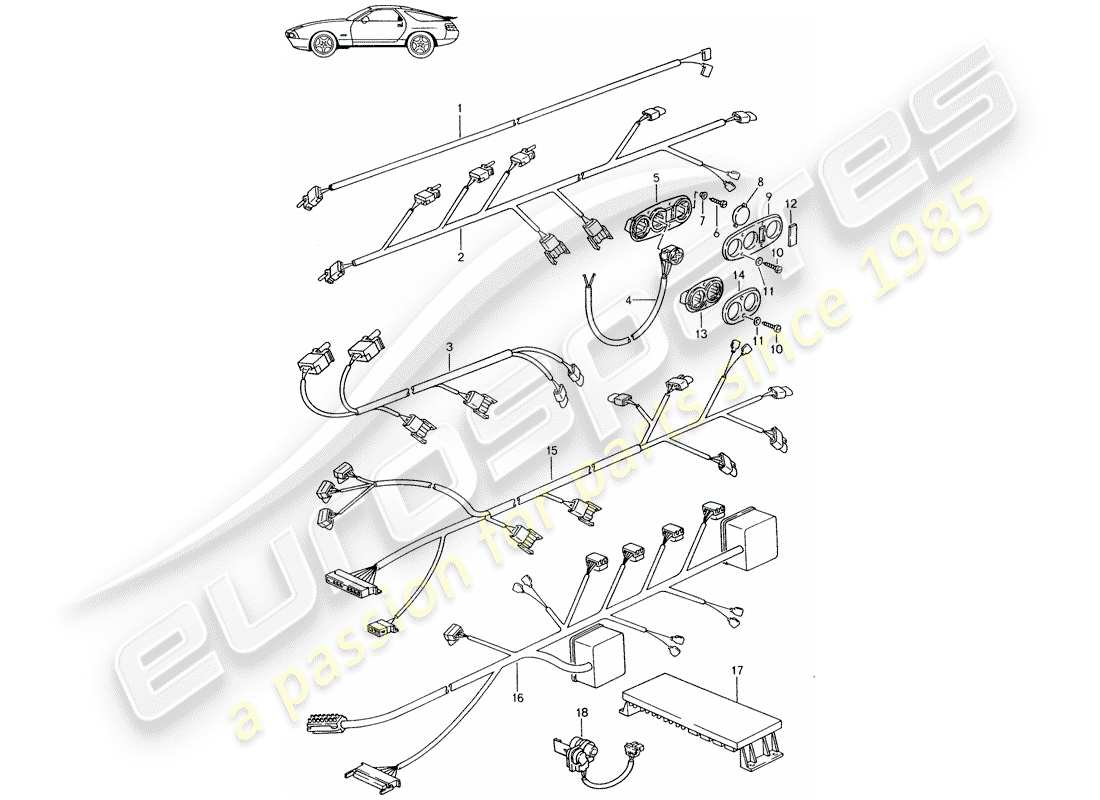 VIEW PARTS DIAGRAMS FROM THE PORSCHE ACCESSORIES AND TEQUIPMENT PARTS CATALOGUE a part diagram from the porsche accessories and tequipment parts catalogue