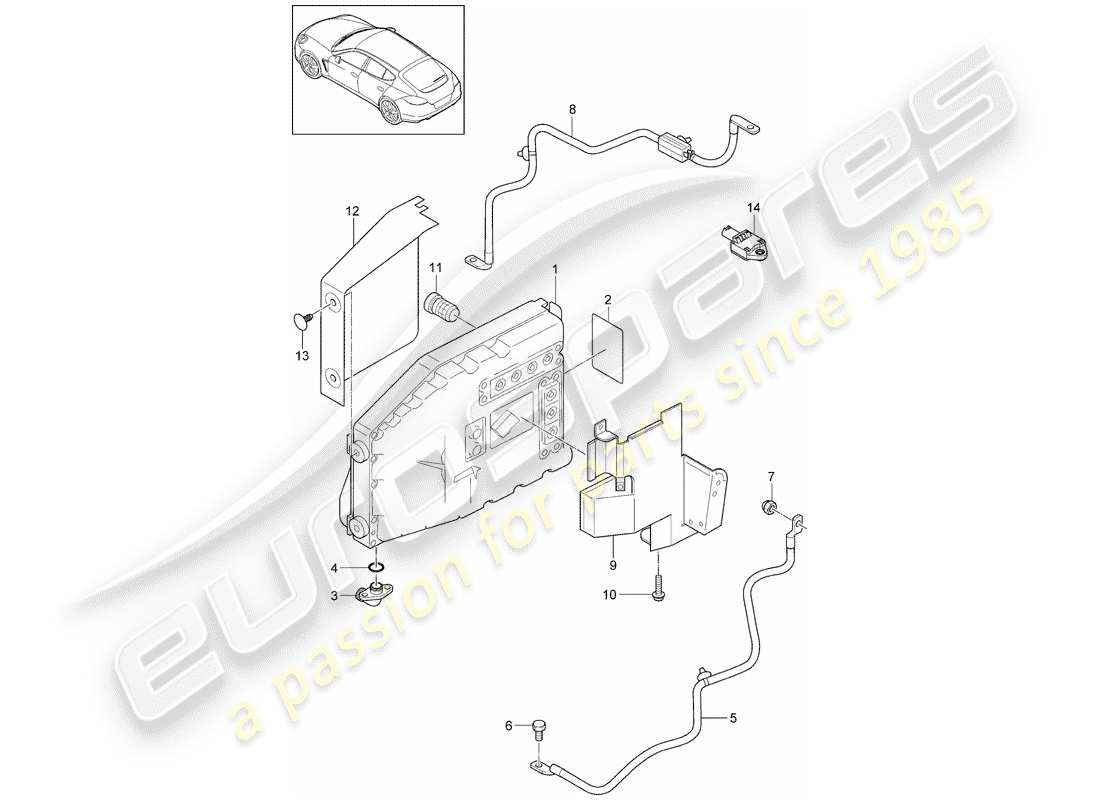 a part diagram from the porsche panamera parts catalogue