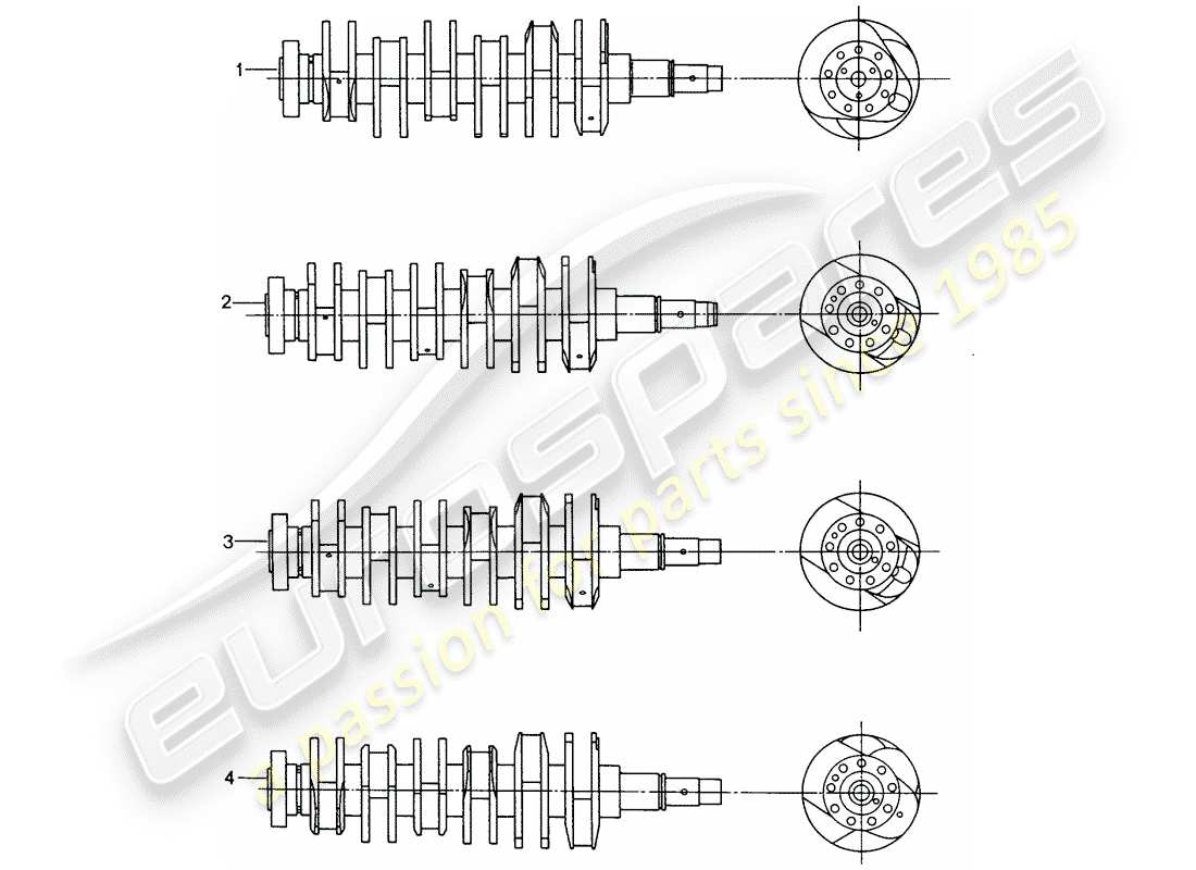 a part diagram from the porsche 2001 (refurbished and exchange catalogue) parts catalogue