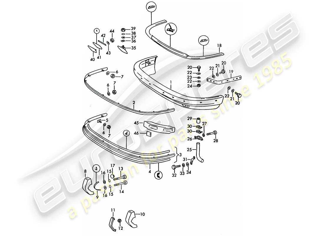 a part diagram from the porsche 1967 (911/912) parts catalogue