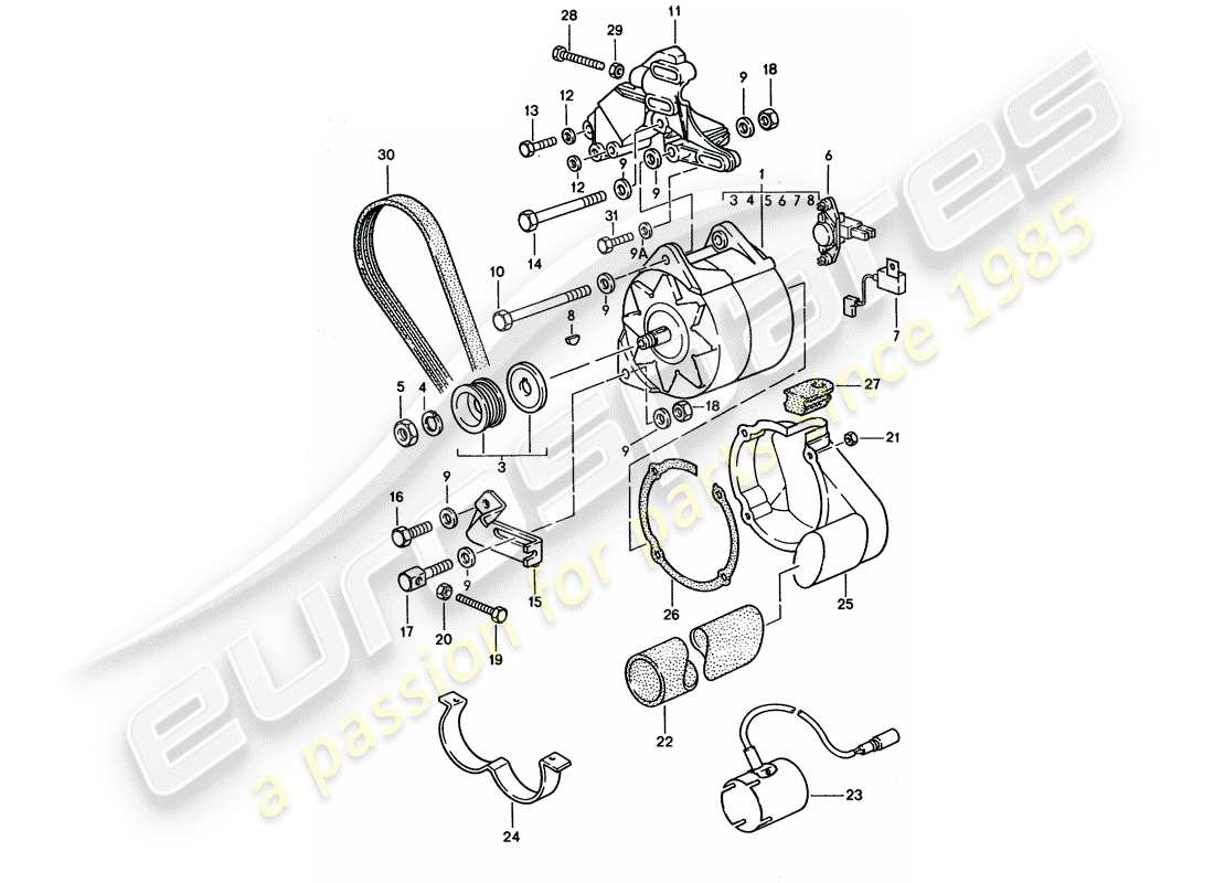 a part diagram from the porsche 1994 (928) parts catalogue