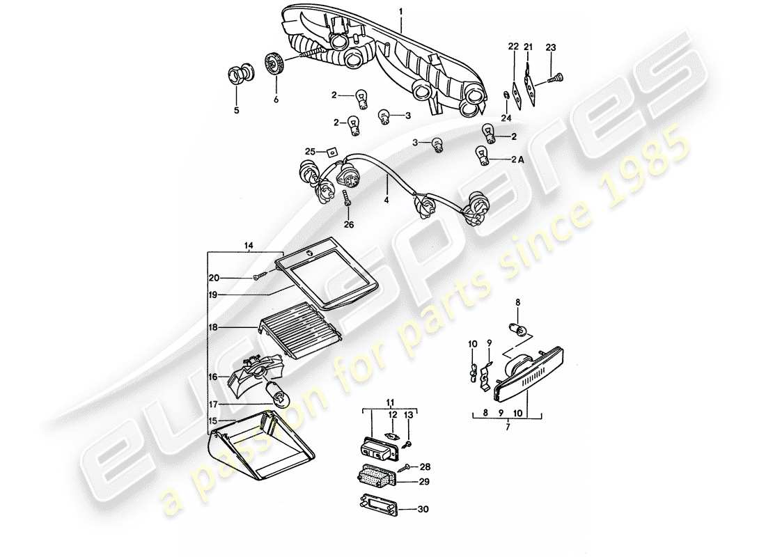 a part diagram from the porsche 928 parts catalogue