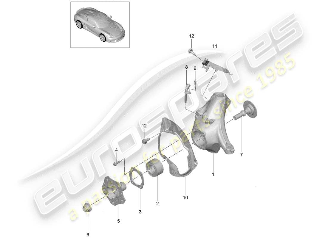 a part diagram from the porsche 2016 (981 boxster spyder) parts catalogue