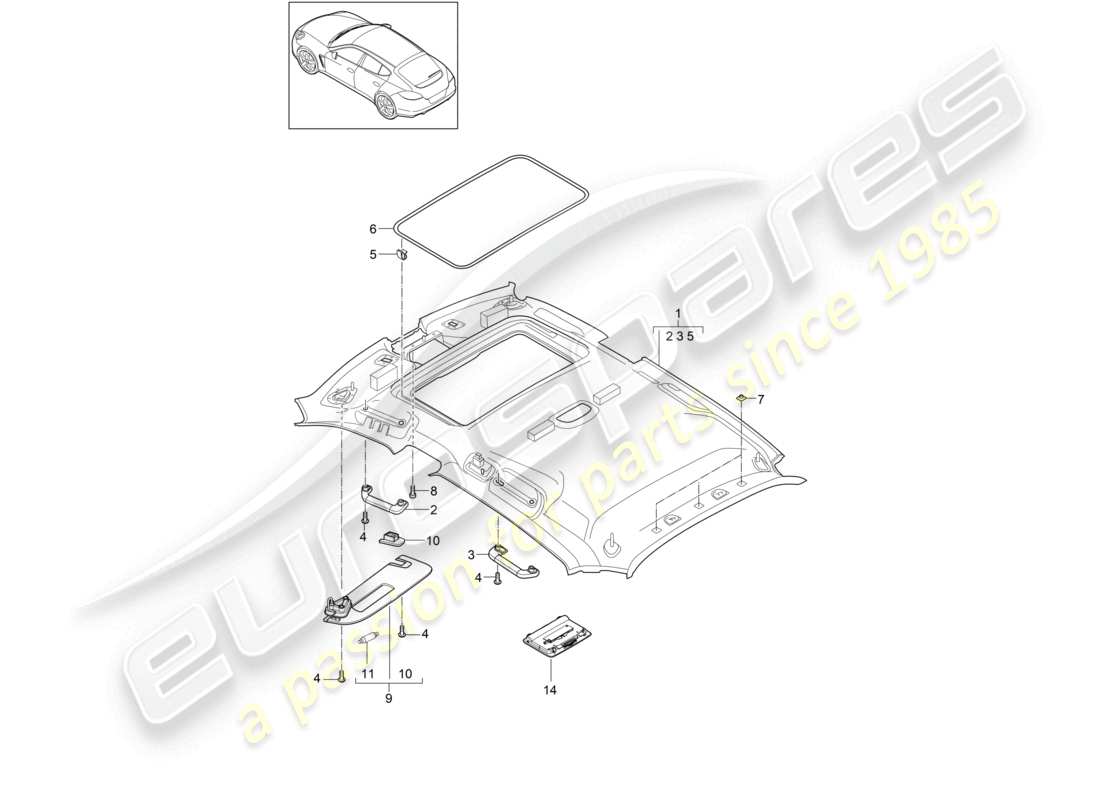a part diagram from the porsche panamera parts catalogue