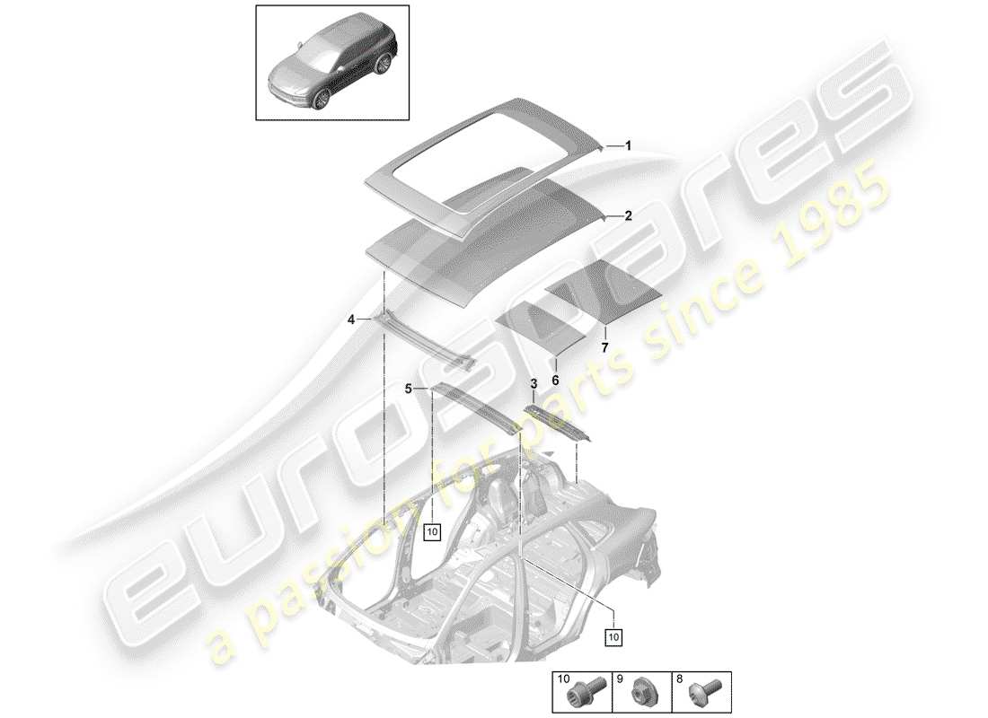 a part diagram from the porsche cayenne parts catalogue