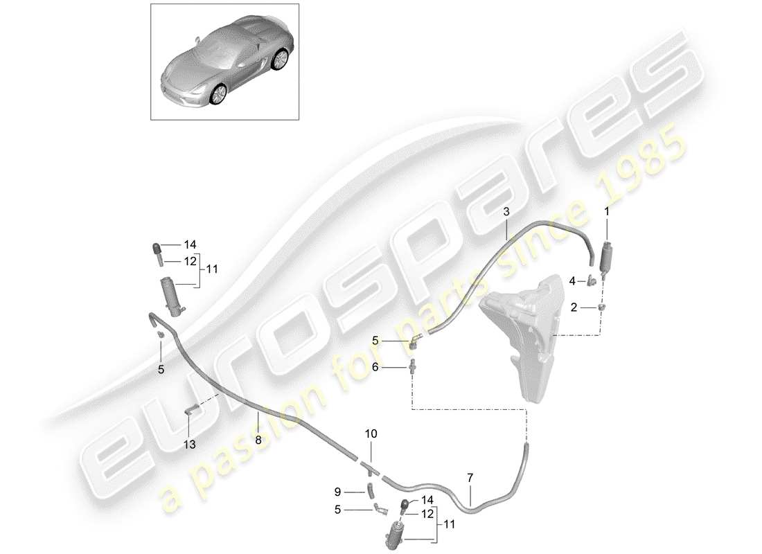 a part diagram from the porsche 2016 (981 boxster spyder) parts catalogue