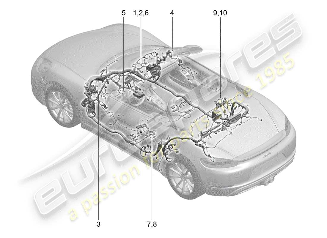 a part diagram from the porsche 2019 (718 boxster) parts catalogue