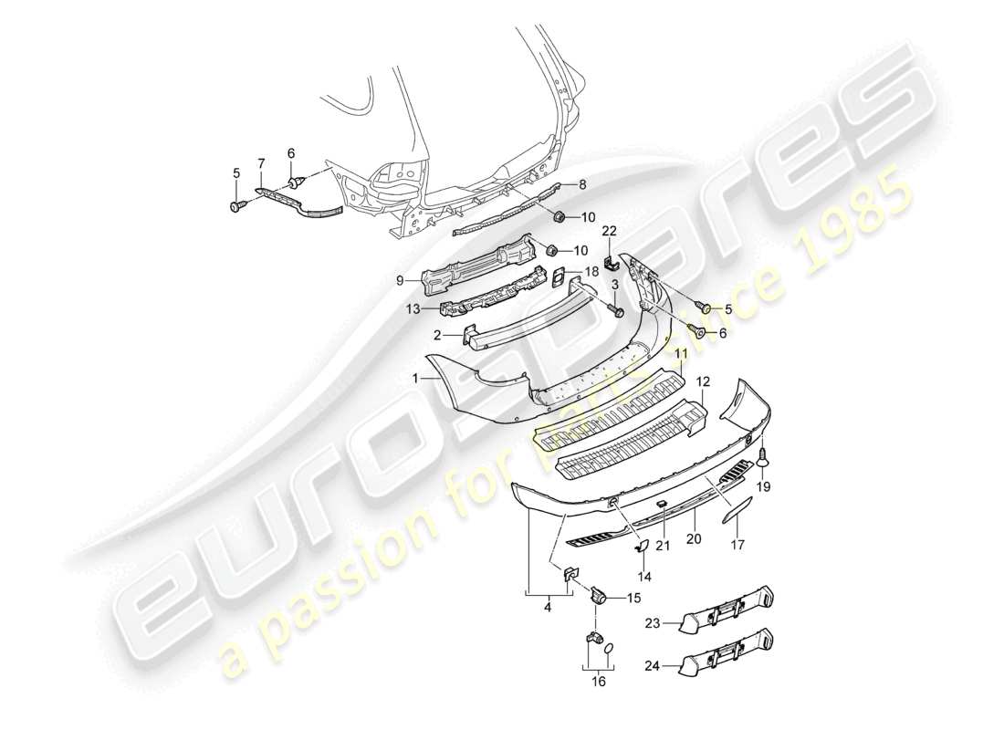 a part diagram from the porsche 2005 (cayenne e1 9pa) parts catalogue