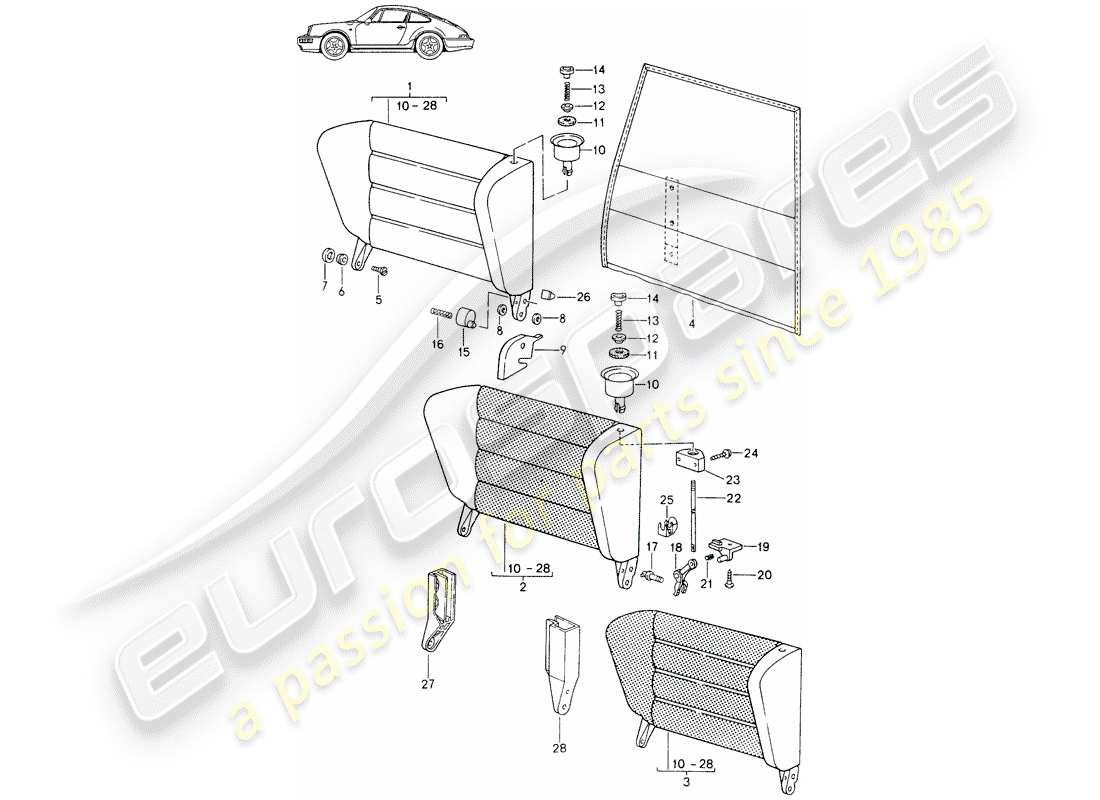 a part diagram from the porsche accessories and tequipment parts catalogue