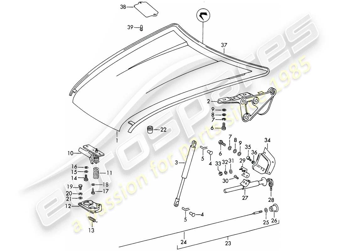 a part diagram from the porsche 1965 (911/912) parts catalogue