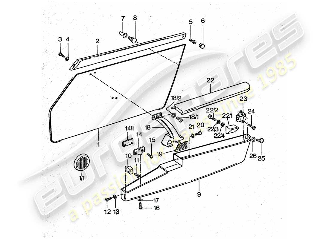 a part diagram from the porsche 1976 (911 turbo) parts catalogue