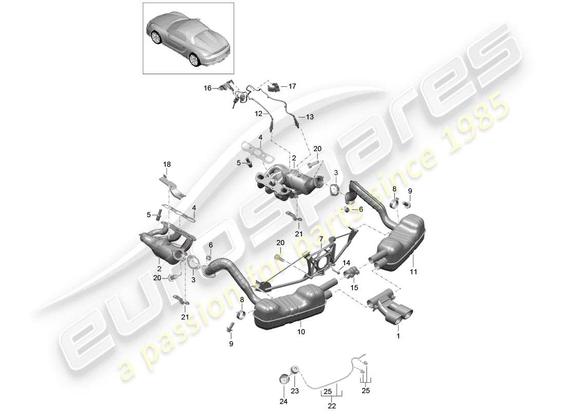 a part diagram from the porsche boxster parts catalogue