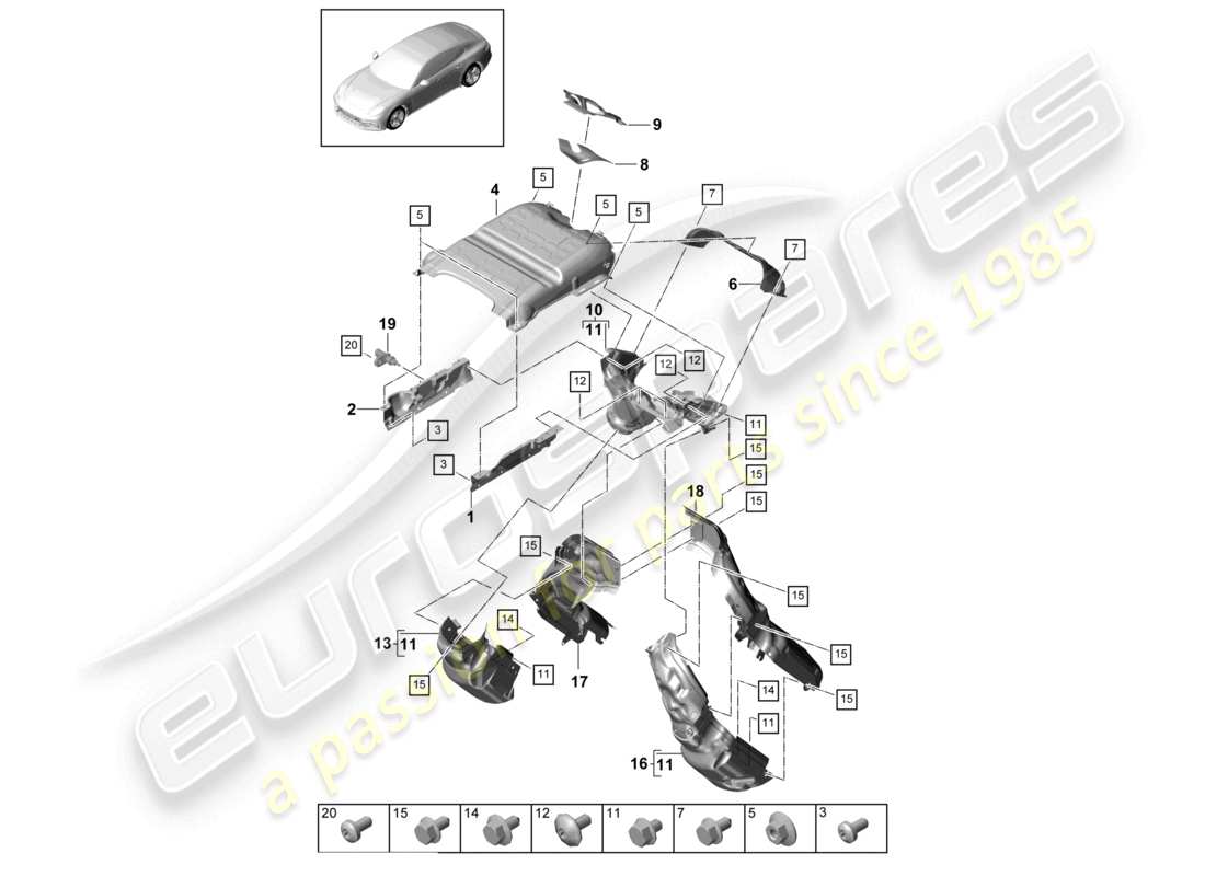 a part diagram from the porsche 2017 (panamera 971-1) parts catalogue
