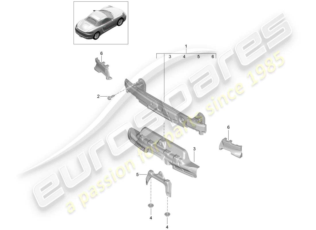 VIEW PARTS DIAGRAMS FROM THE PORSCHE BOXSTER PARTS CATALOGUE a part diagram from the porsche boxster parts catalogue