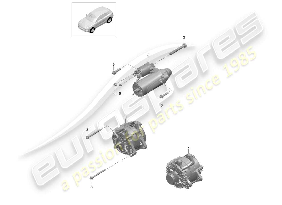 a part diagram from the porsche 2014 (macan) parts catalogue