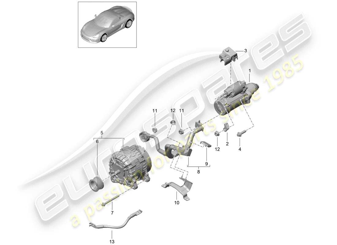 a part diagram from the porsche 2016 (981 boxster spyder) parts catalogue