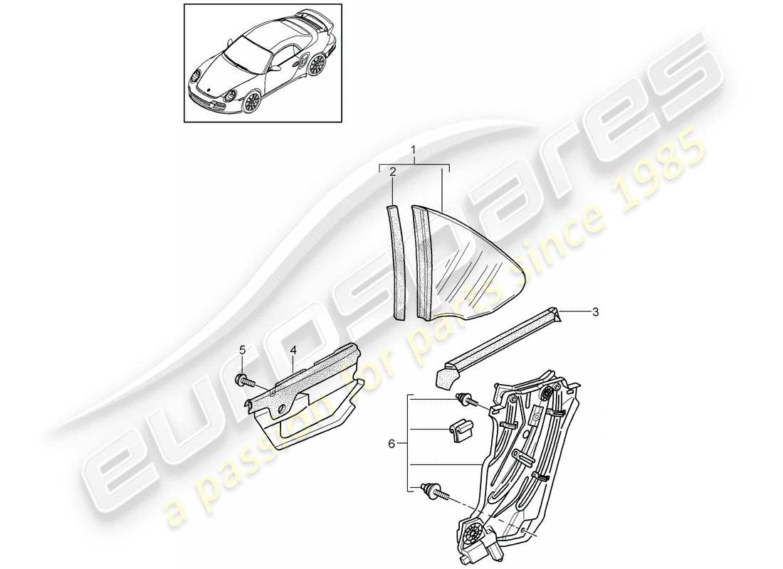 a part diagram from the porsche 2012 (997-2 turbo / gt2 rs) parts catalogue