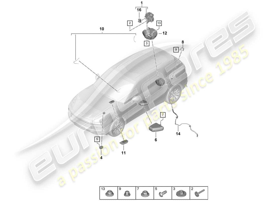 a part diagram from the porsche cayenne parts catalogue