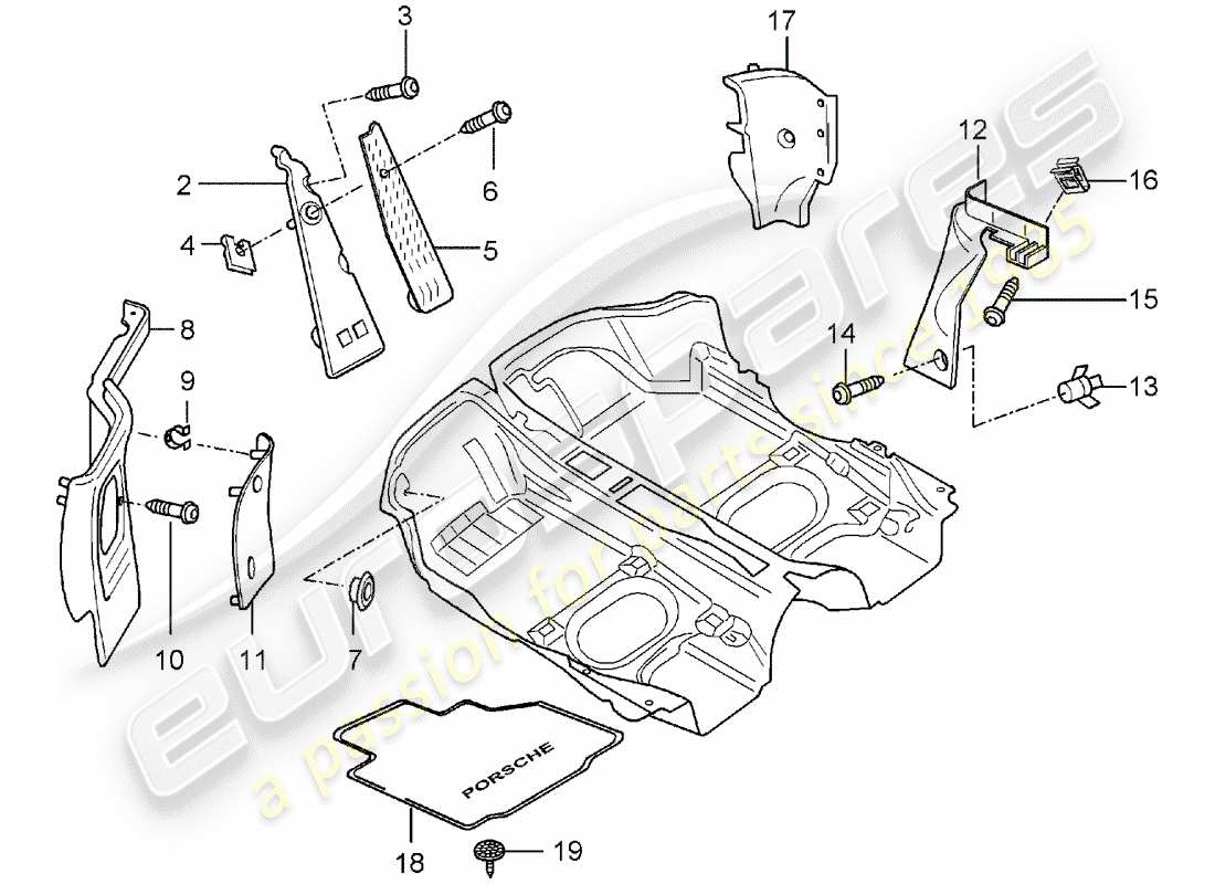 VIEW PARTS DIAGRAMS FROM THE PORSCHE BOXSTER PARTS CATALOGUE a part diagram from the porsche boxster parts catalogue