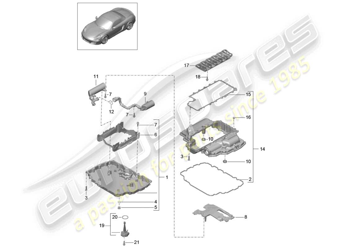 a part diagram from the porsche 2015 (981 boxster) parts catalogue