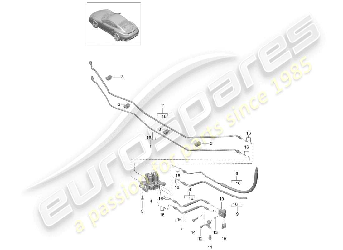 a part diagram from the porsche 991 parts catalogue
