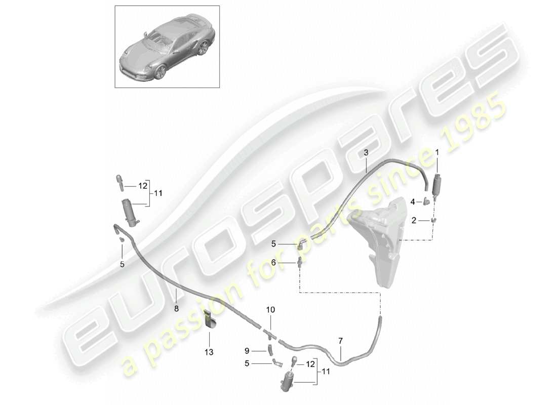 a part diagram from the porsche 991 parts catalogue