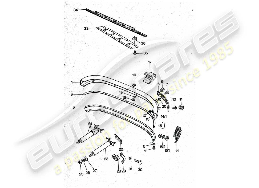 a part diagram from the porsche 1977 (911 turbo) parts catalogue